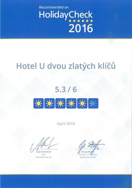 Hotel U Dvou Zlatych Klicu Praha Bagian luar foto
